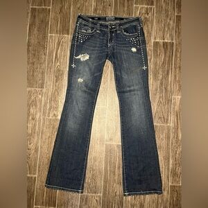 Affliction Jade Bootcut Jeans Womens Size 25 Y2K Distressed Denim